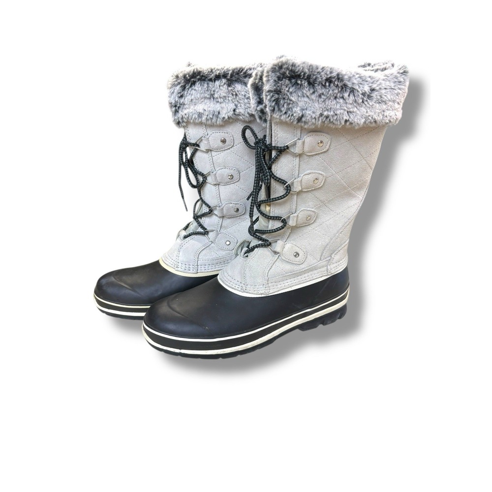 Khombu - Emily Suede Faux Fur Leather‎ Winter Boots Women's Size 10